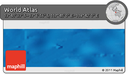 Physical Panoramic Map of the Area around 13° 24' 15" S, 118° 13' 29" E