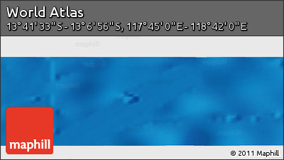 Physical Panoramic Map of the Area around 13° 24' 15" S, 118° 13' 29" E