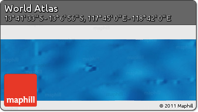 Physical Panoramic Map of the Area around 13° 24' 15" S, 118° 13' 29" E
