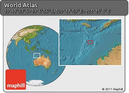 Satellite Location Map of the Area around 13° 24' 15" S, 120° 46' 30" E