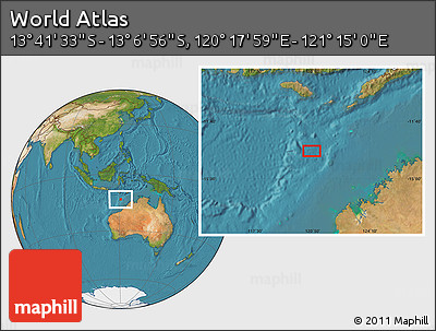 Satellite Location Map of the Area around 13° 24' 15" S, 120° 46' 30" E