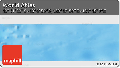 Physical Panoramic Map of the Area around 13° 24' 15" S, 120° 46' 30" E