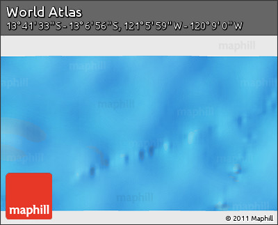 Physical 3D Map of the Area around 13° 24' 15" S, 120° 37' 30" W