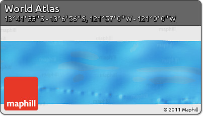 Physical Panoramic Map of the Area around 13° 24' 15" S, 121° 28' 29" W