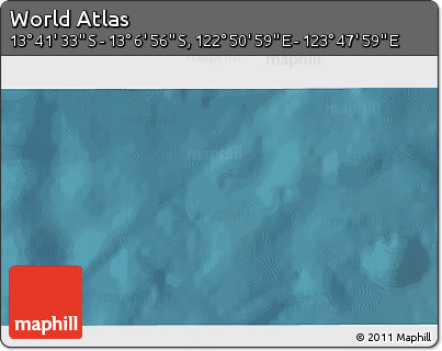 Satellite 3D Map of the Area around 13° 24' 15" S, 123° 19' 29" E