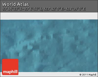 Satellite 3D Map of the Area around 13° 24' 15" S, 124° 10' 30" E