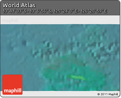 Satellite 3D Map of the Area around 13° 24' 15" S, 125° 52' 30" E