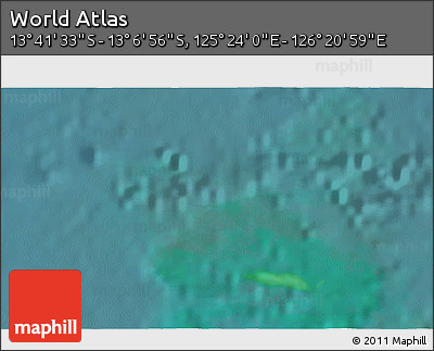 Satellite 3D Map of the Area around 13° 24' 15" S, 125° 52' 30" E