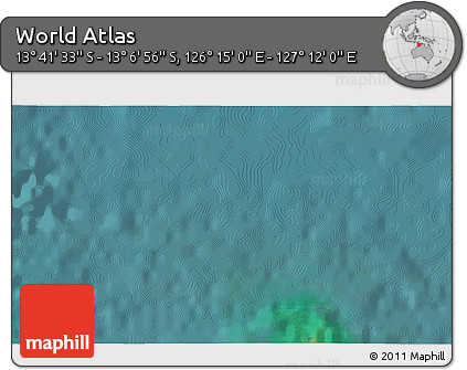Satellite 3D Map of the Area around 13° 24' 15" S, 126° 43' 29" E