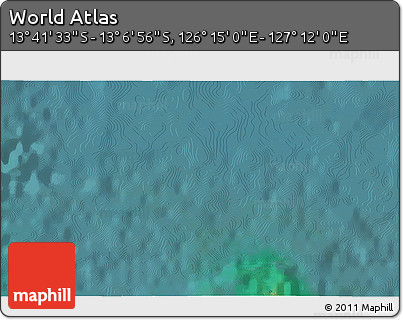 Satellite 3D Map of the Area around 13° 24' 15" S, 126° 43' 29" E