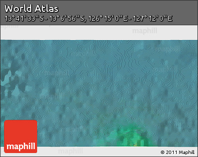 Satellite 3D Map of the Area around 13° 24' 15" S, 126° 43' 29" E
