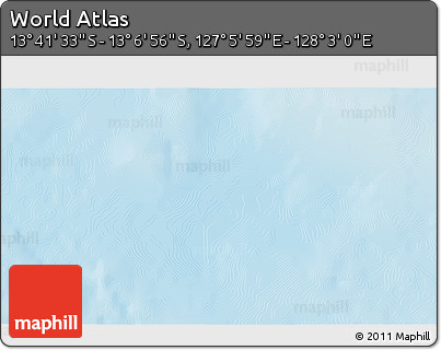 Physical 3D Map of the Area around 13° 24' 15" S, 127° 34' 30" E