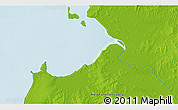 Physical 3D Map of the area around 13° 24' 15" S, 130° 7' 30" E