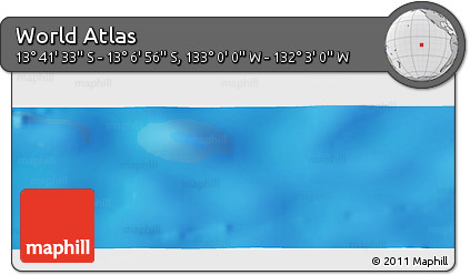 Physical Panoramic Map of the Area around 13° 24' 15" S, 132° 31' 30" W