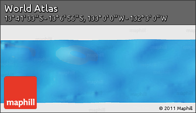 Physical Panoramic Map of the Area around 13° 24' 15" S, 132° 31' 30" W