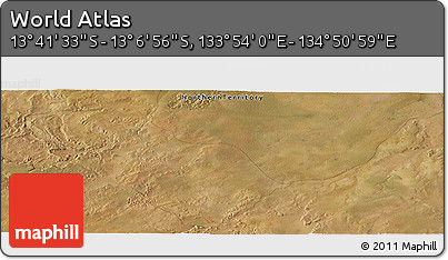 Satellite Panoramic Map of the Area around 13° 24' 15" S, 134° 22' 30" E