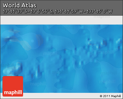 Political 3D Map of the Area around 13° 24' 15" S, 134° 13' 29" W