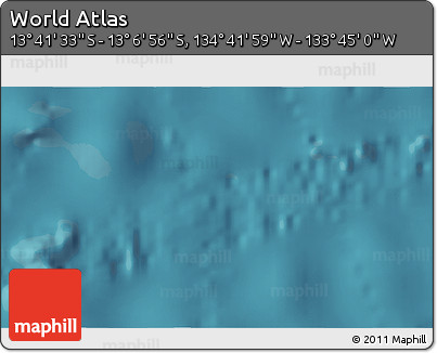 Satellite 3D Map of the Area around 13° 24' 15" S, 134° 13' 29" W