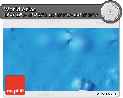 Physical 3D Map of the Area around 13° 24' 15" S, 135° 4' 29" W