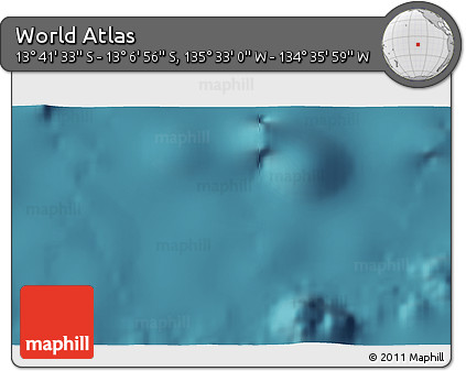 Satellite 3D Map of the Area around 13° 24' 15" S, 135° 4' 29" W