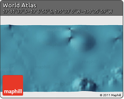 Satellite 3D Map of the Area around 13° 24' 15" S, 135° 4' 29" W
