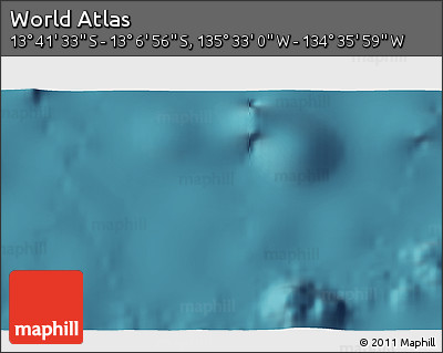 Satellite 3D Map of the Area around 13° 24' 15" S, 135° 4' 29" W