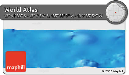 Physical Panoramic Map of the Area around 13° 24' 15" S, 135° 4' 29" W