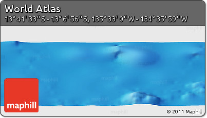 Physical Panoramic Map of the Area around 13° 24' 15" S, 135° 4' 29" W