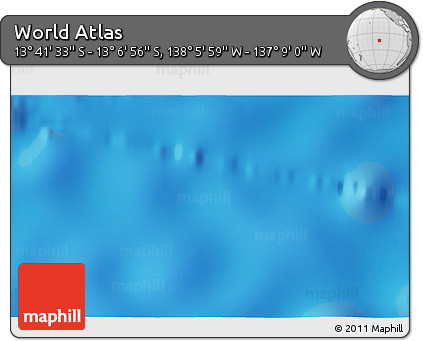 Physical 3D Map of the Area around 13° 24' 15" S, 137° 37' 30" W