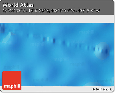Physical 3D Map of the Area around 13° 24' 15" S, 137° 37' 30" W