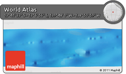 Physical Panoramic Map of the Area around 13° 24' 15" S, 139° 19' 29" W
