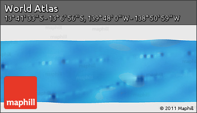 Physical Panoramic Map of the Area around 13° 24' 15" S, 139° 19' 29" W