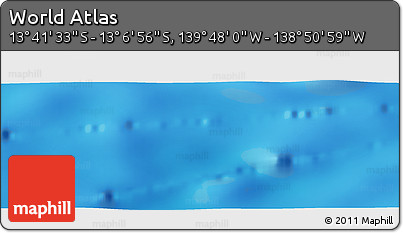 Physical Panoramic Map of the Area around 13° 24' 15" S, 139° 19' 29" W