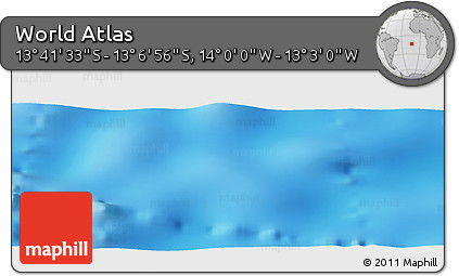 Physical Panoramic Map of the Area around 13° 24' 15" S, 13° 31' 30" W