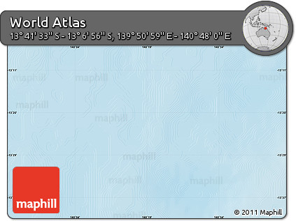 Physical Map of the Area around 13° 24' 15" S, 140° 19' 29" E