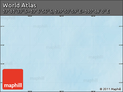 Physical Map of the Area around 13° 24' 15" S, 140° 19' 29" E