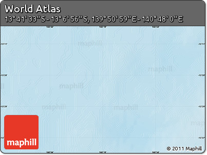 Physical Map of the Area around 13° 24' 15" S, 140° 19' 29" E