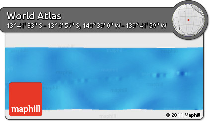 Shaded Relief Panoramic Map of the Area around 13° 24' 15" S, 140° 10' 30" W