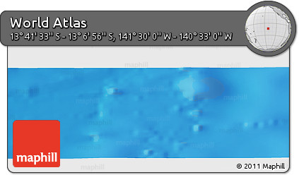 Physical Panoramic Map of the Area around 13° 24' 15" S, 141° 1' 30" W