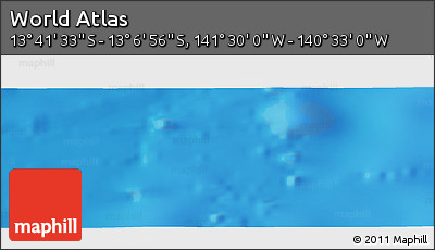 Physical Panoramic Map of the Area around 13° 24' 15" S, 141° 1' 30" W