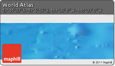 Physical Panoramic Map of the Area around 13° 24' 15" S, 141° 1' 30" W