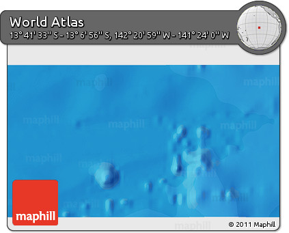 Political 3D Map of the Area around 13° 24' 15" S, 141° 52' 30" W