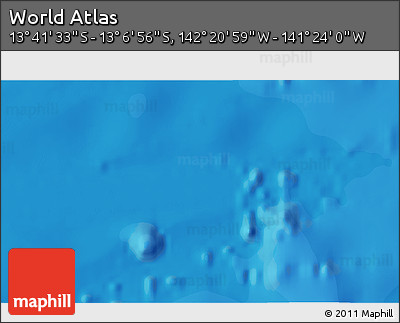 Political 3D Map of the Area around 13° 24' 15" S, 141° 52' 30" W