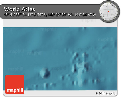 Satellite 3D Map of the Area around 13° 24' 15" S, 141° 52' 30" W