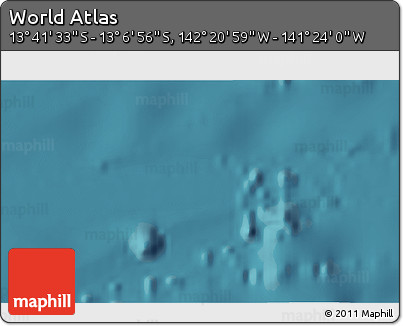 Satellite 3D Map of the Area around 13° 24' 15" S, 141° 52' 30" W