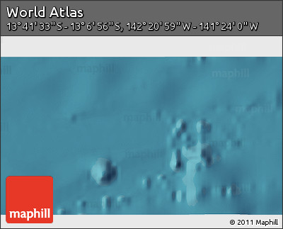 Satellite 3D Map of the Area around 13° 24' 15" S, 141° 52' 30" W