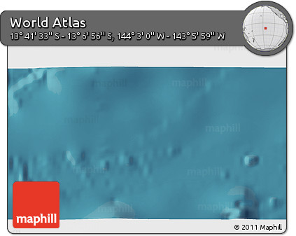 Satellite 3D Map of the Area around 13° 24' 15" S, 143° 34' 29" W