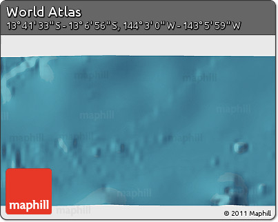 Satellite 3D Map of the Area around 13° 24' 15" S, 143° 34' 29" W