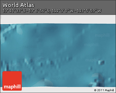 Satellite 3D Map of the Area around 13° 24' 15" S, 143° 34' 29" W