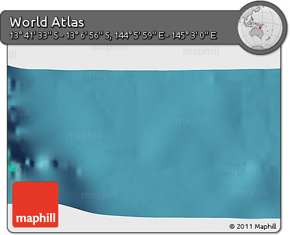 Satellite 3D Map of the Area around 13° 24' 15" S, 144° 34' 29" E